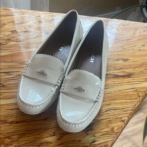 Coach Women's Patent Cream Loafers